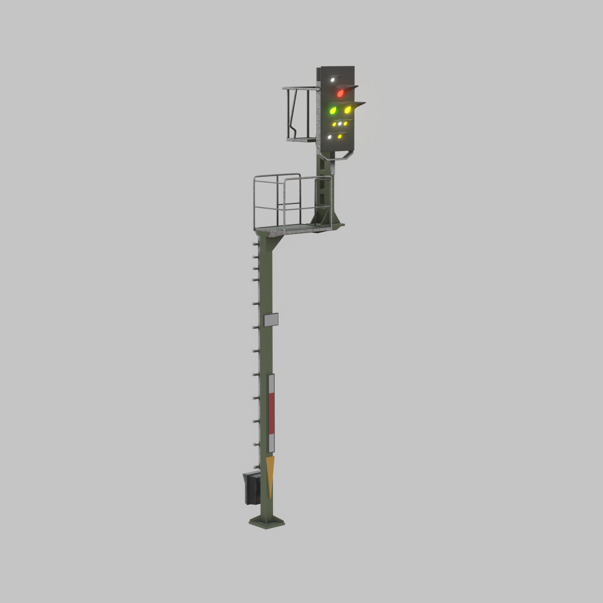 KS Railway Signal Post 7000mm Version-6 Low-poly 3D model_29