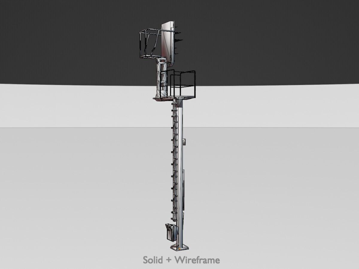 KS Railway Signal Post 7000mm Version-6 Low-poly 3D model_11