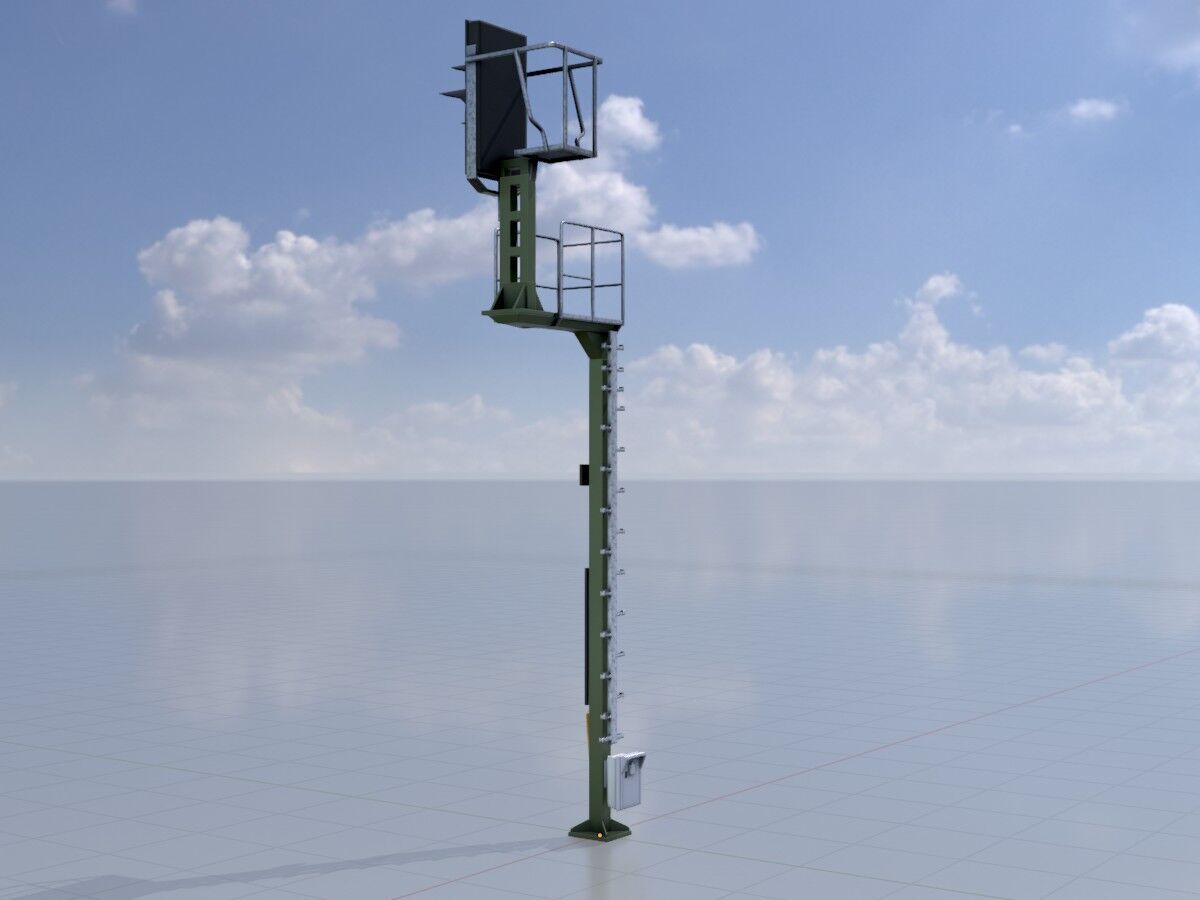 KS Railway Signal Post 7000mm Version-6 Low-poly 3D model_22