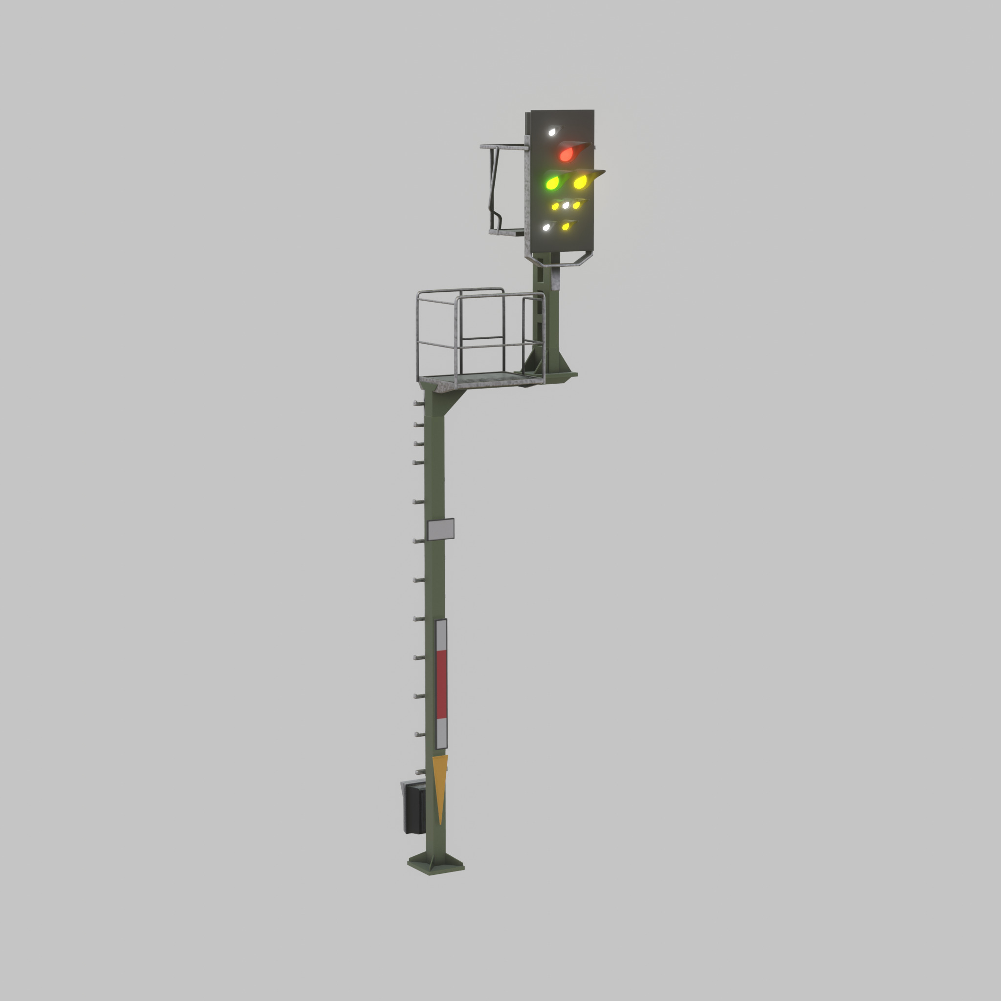 KS Railway Signal Post 7000mm Version-6 Low-poly 3D model_30