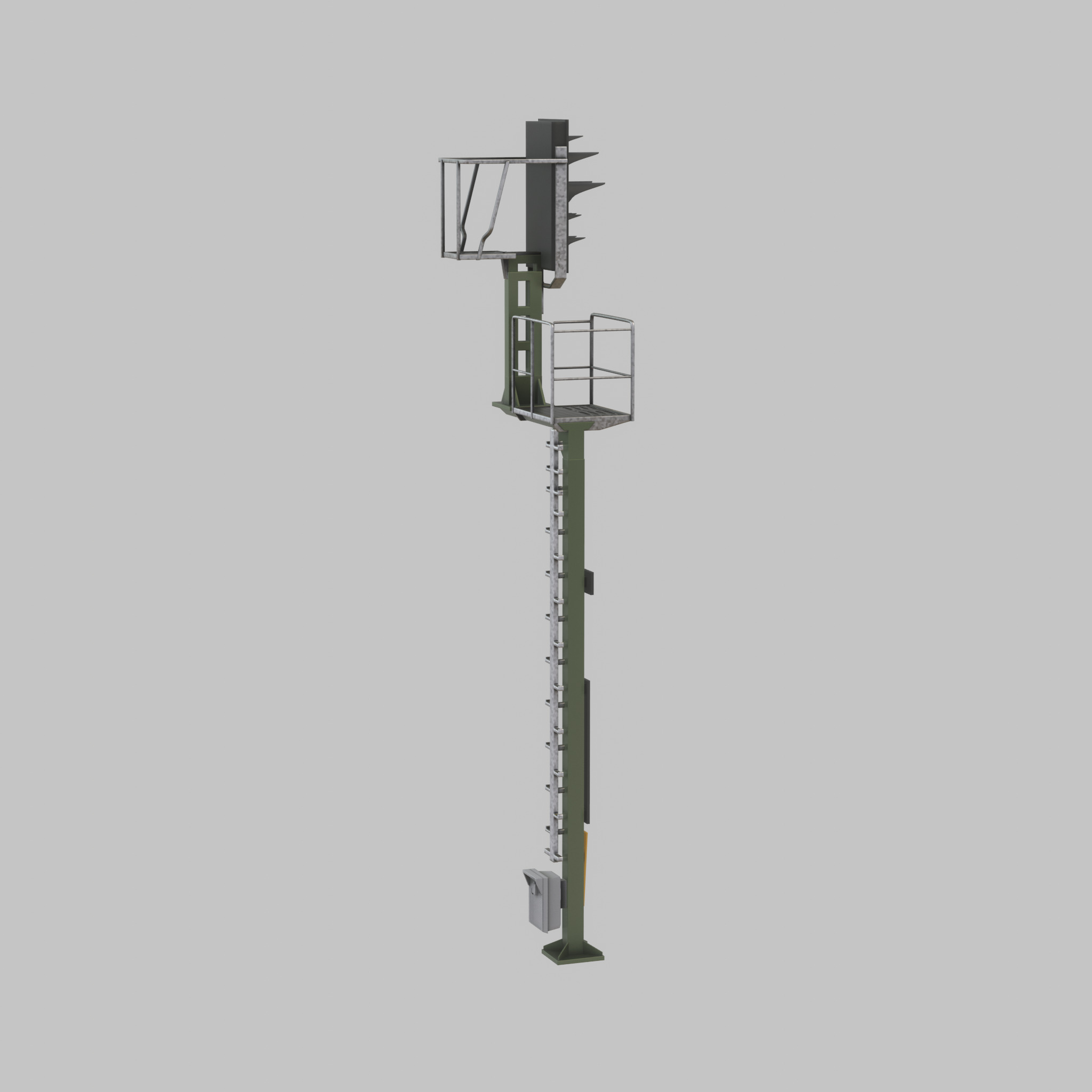KS Railway Signal Post 7000mm Version-6 Low-poly 3D model_35