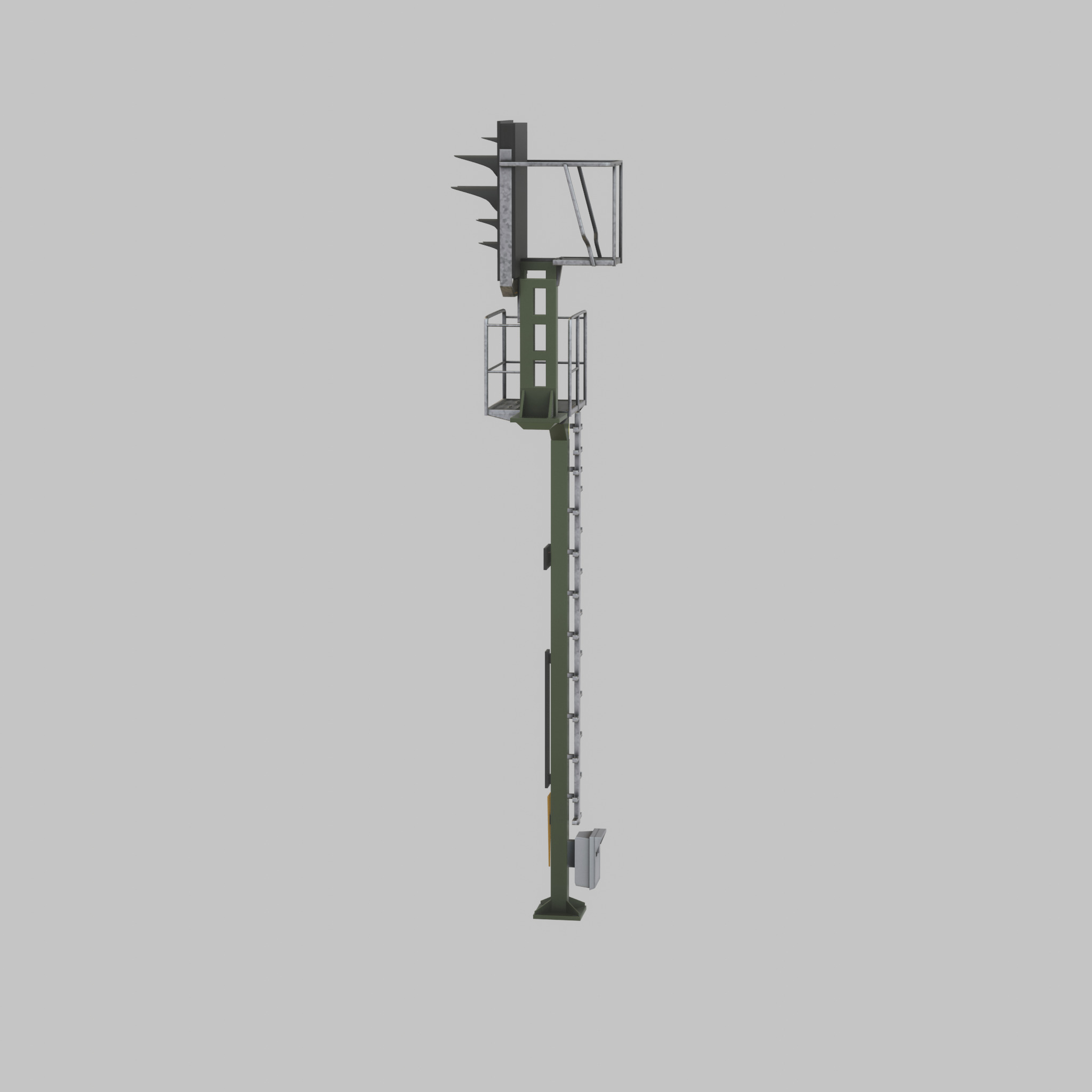 KS Railway Signal Post 7000mm Version-6 Low-poly 3D model_32