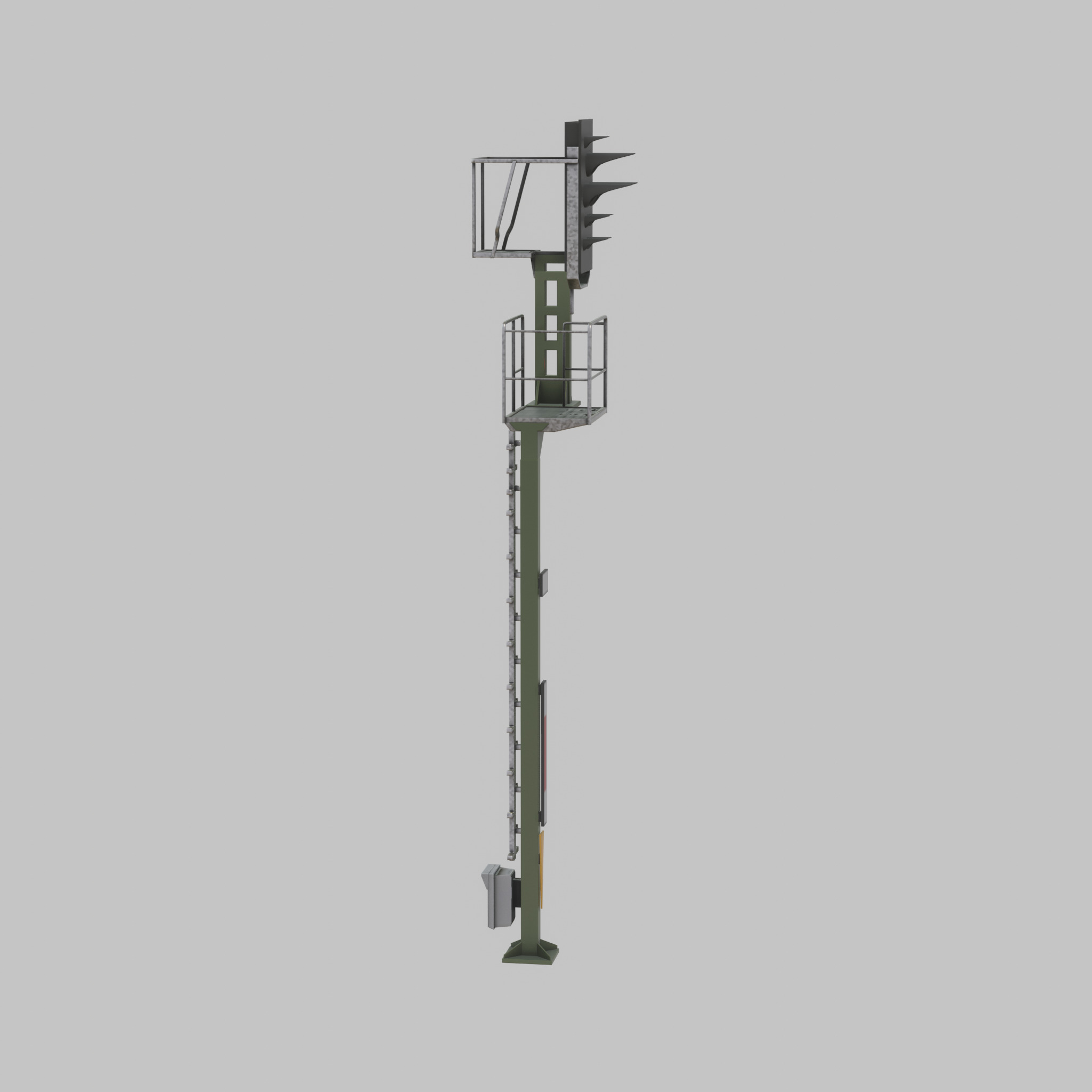 KS Railway Signal Post 7000mm Version-6 Low-poly 3D model_28