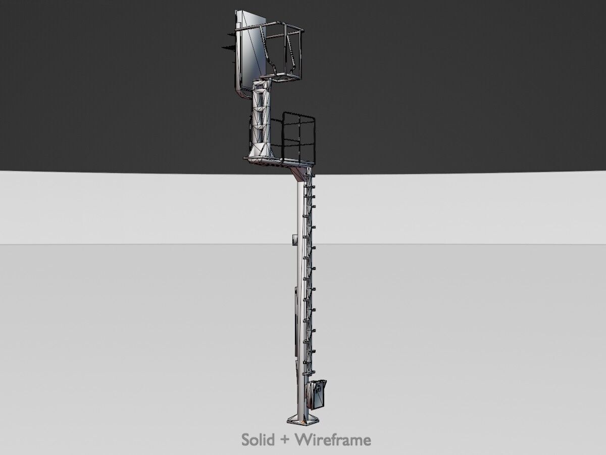 KS Railway Signal Post 7000mm Version-6 Low-poly 3D model_21