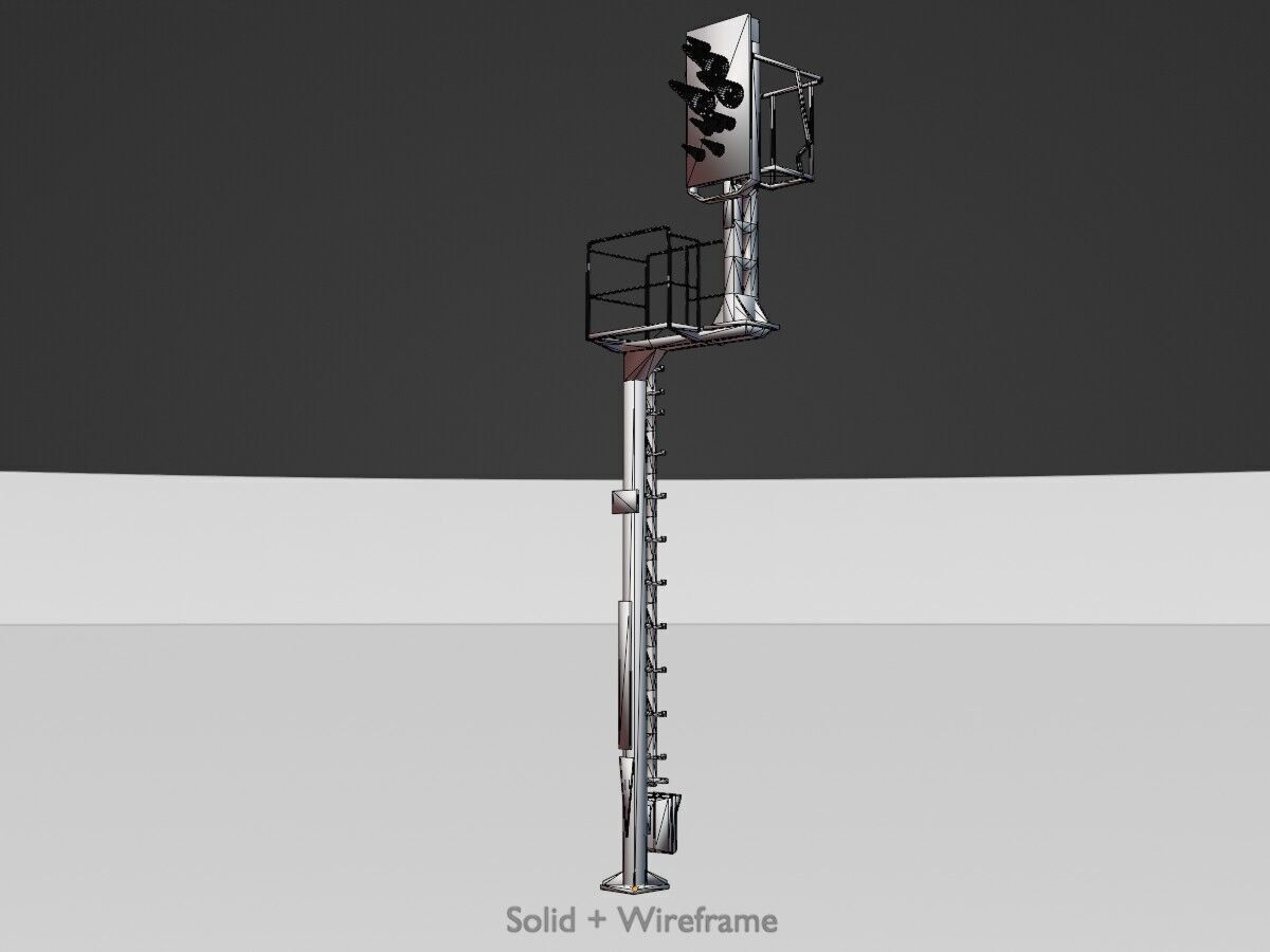 KS Railway Signal Post 7000mm Version-6 Low-poly 3D model_18
