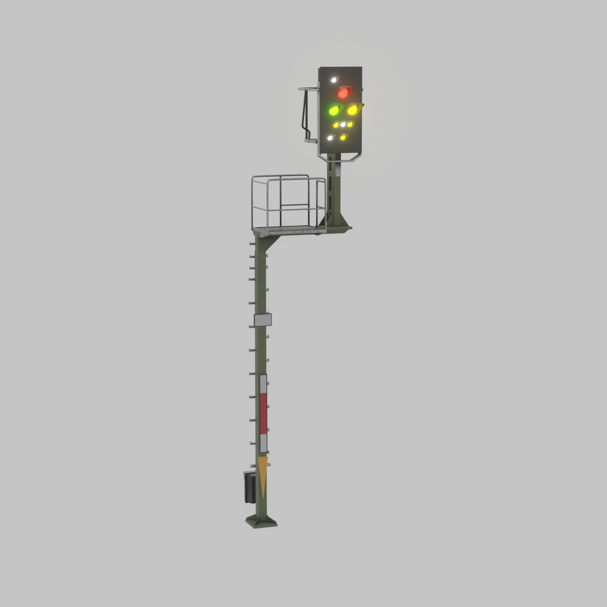 KS Railway Signal Post 7000mm Version-6 Low-poly 3D model_56