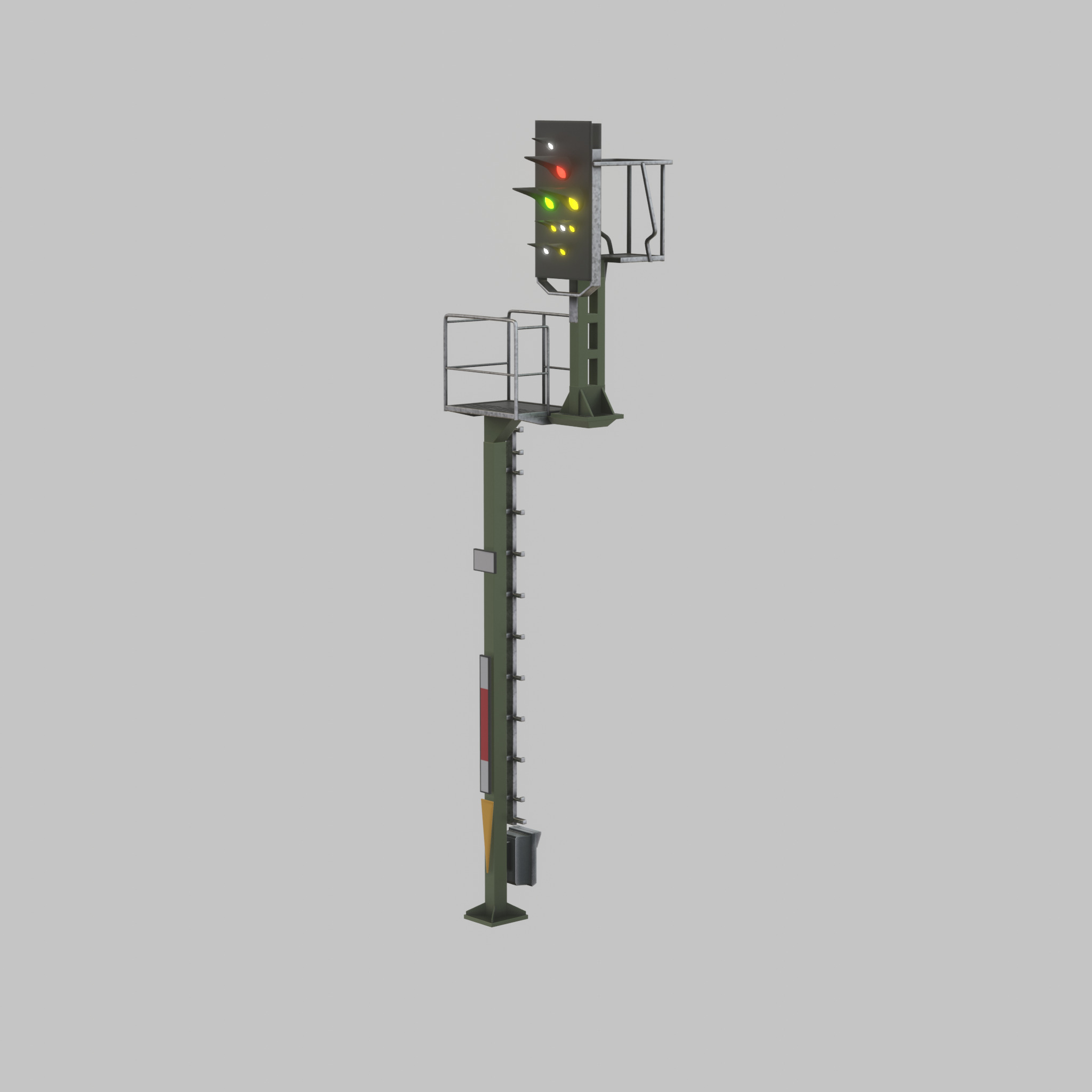 KS Railway Signal Post 7000mm Version-6 Low-poly 3D model_42