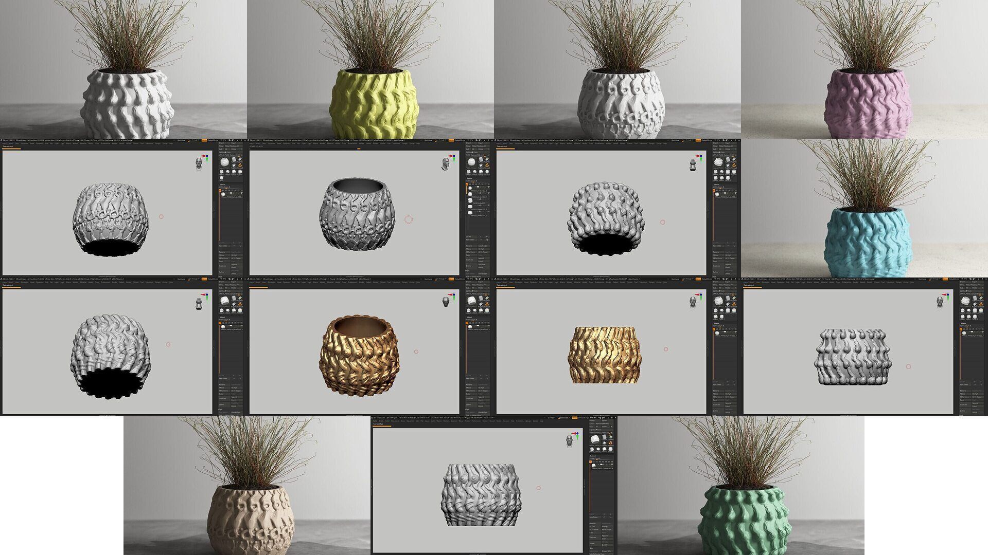 20 vase pot 3d print pack collection _1