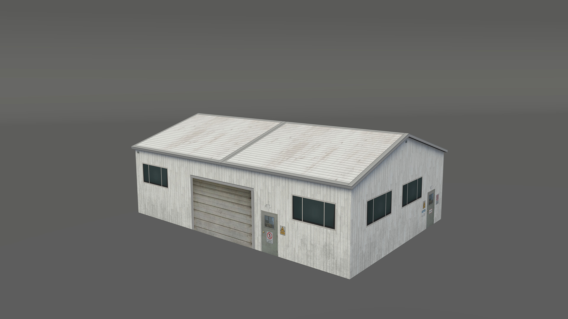 Lowpoly garage buildings pack Low-poly 3D model_3