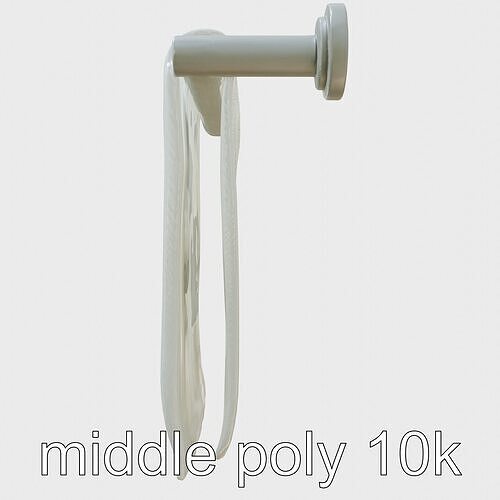 Wallmounted Hand Towel Holder with Smooth Finish Low-poly 3D model
