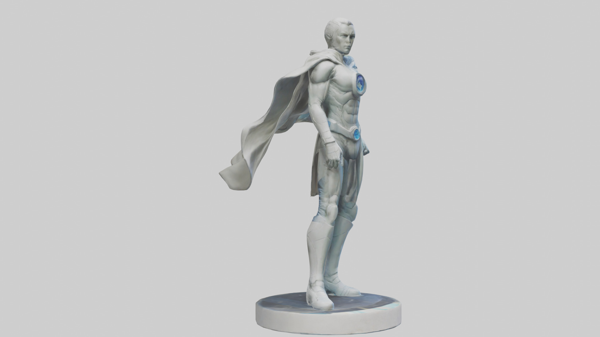 Future Earth Hero Statue model 3D model_7