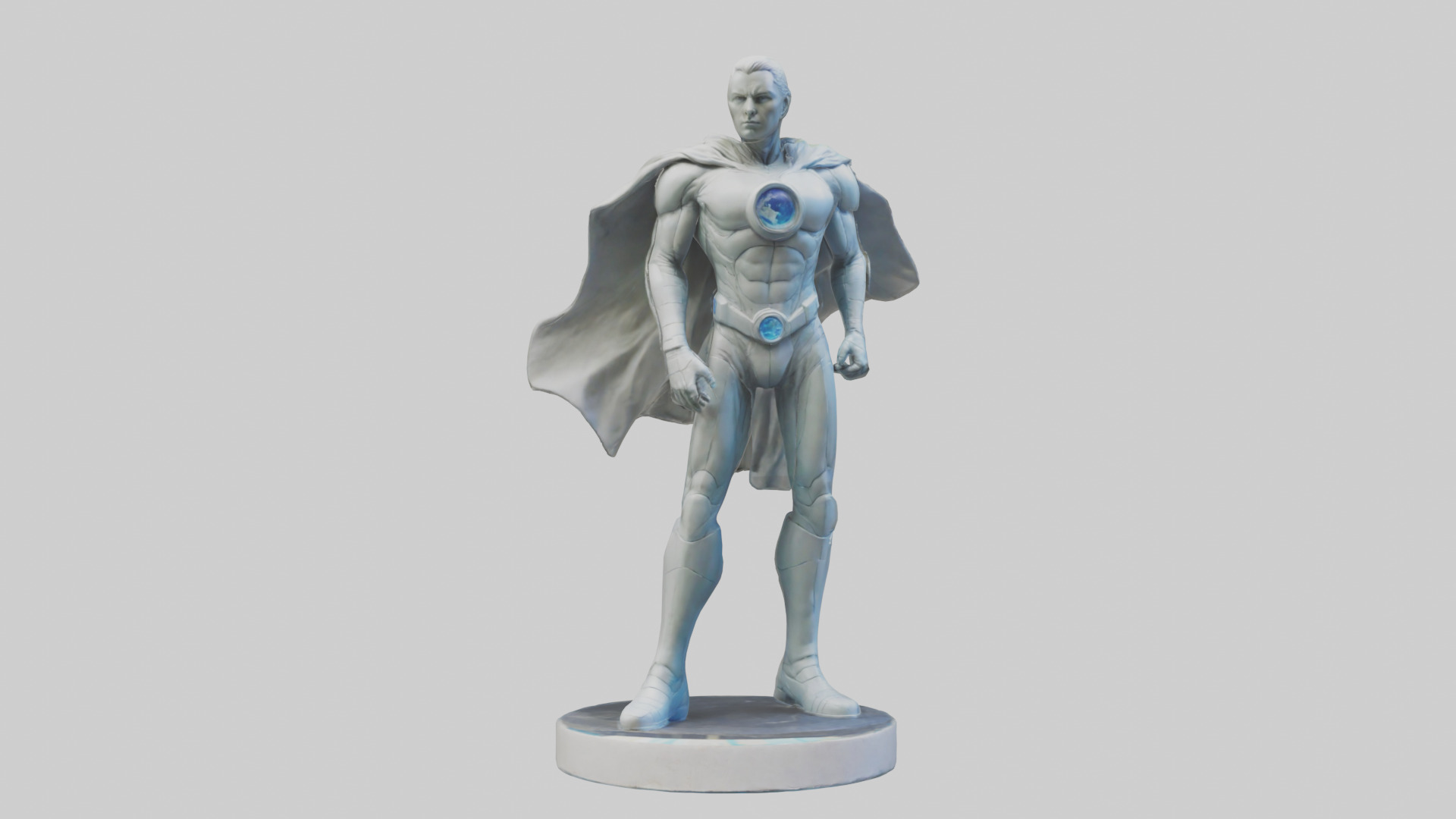 Future Earth Hero Statue model 3D model_9
