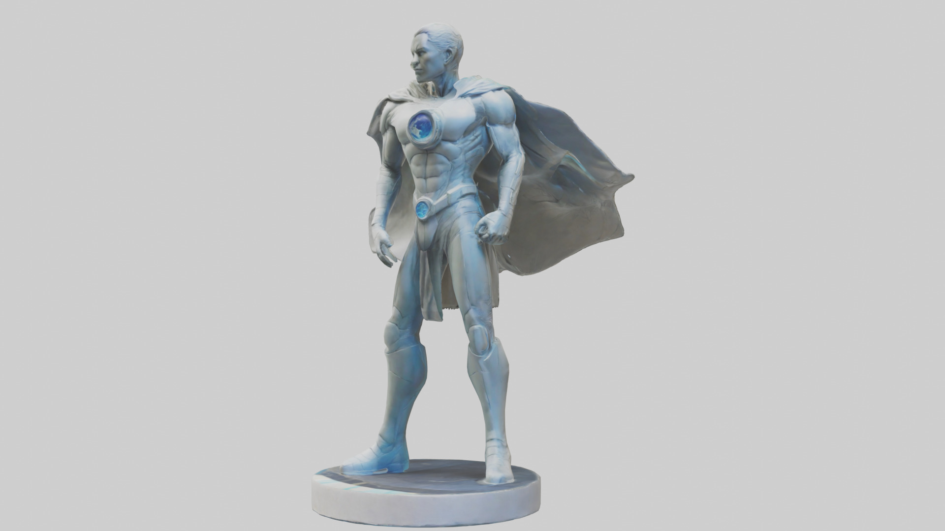 Future Earth Hero Statue model 3D model_8