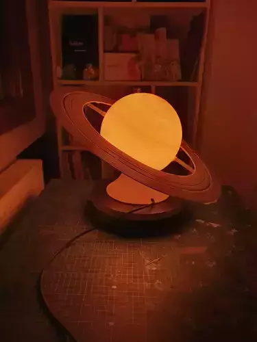 Planet Lamp -- Saturn -- 3D Print Ready Night Light  3D print model