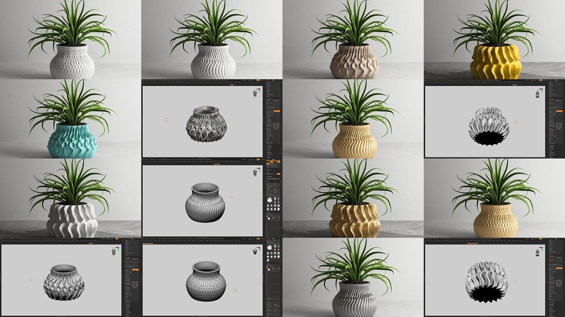 20 vase pot 3d print pack collection _1