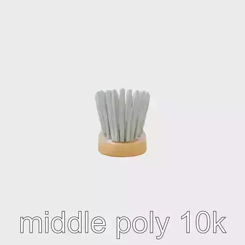 Detailed Wooden Toothbrush Model Low-poly 3D model