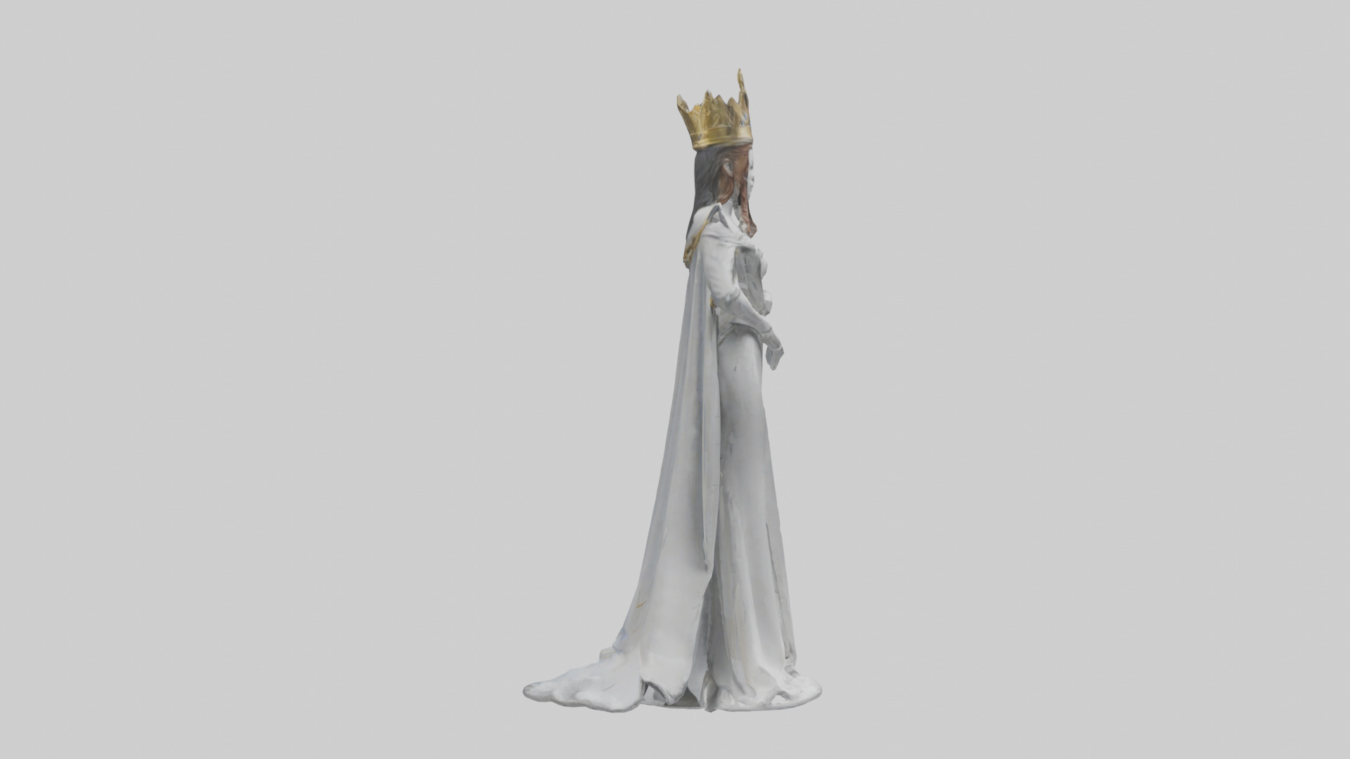 Future Queen statue model 3D model_13