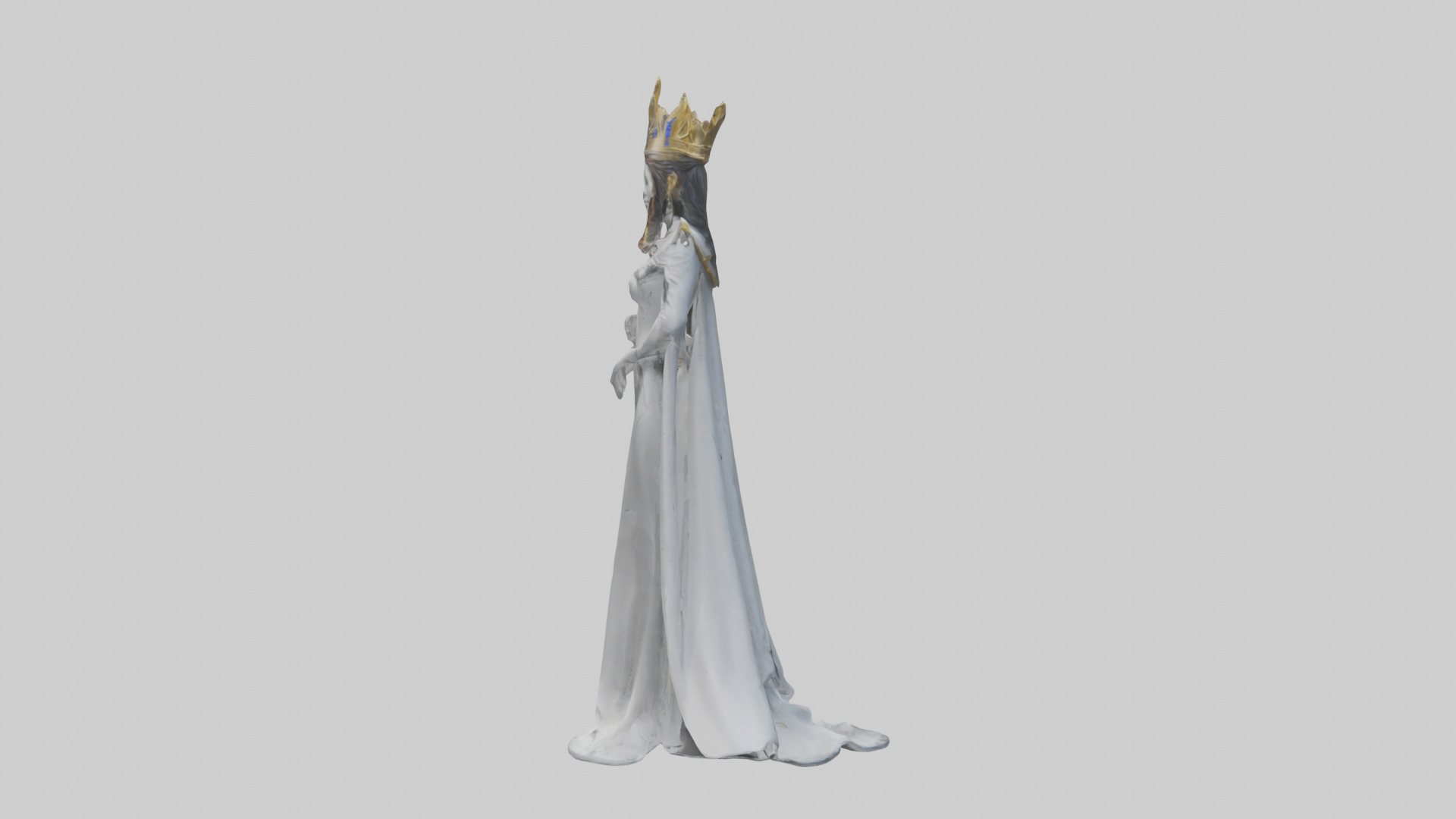 Future Queen statue model 3D model_12