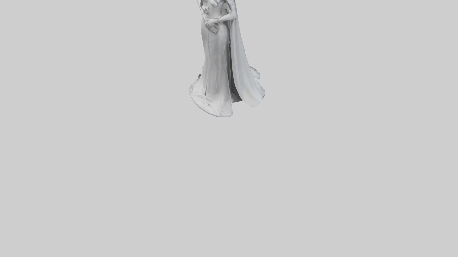 Future Queen statue model 3D model_5