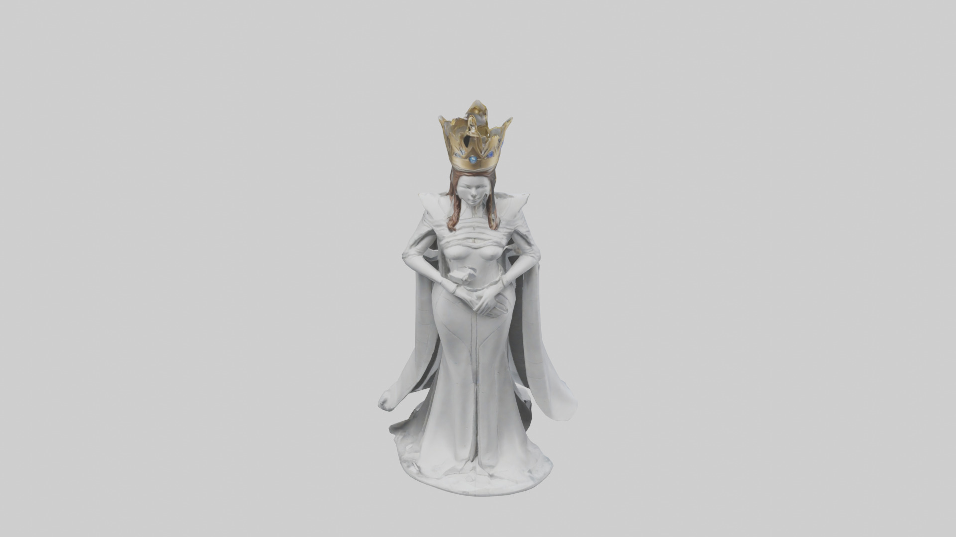 Future Queen statue model 3D model_16