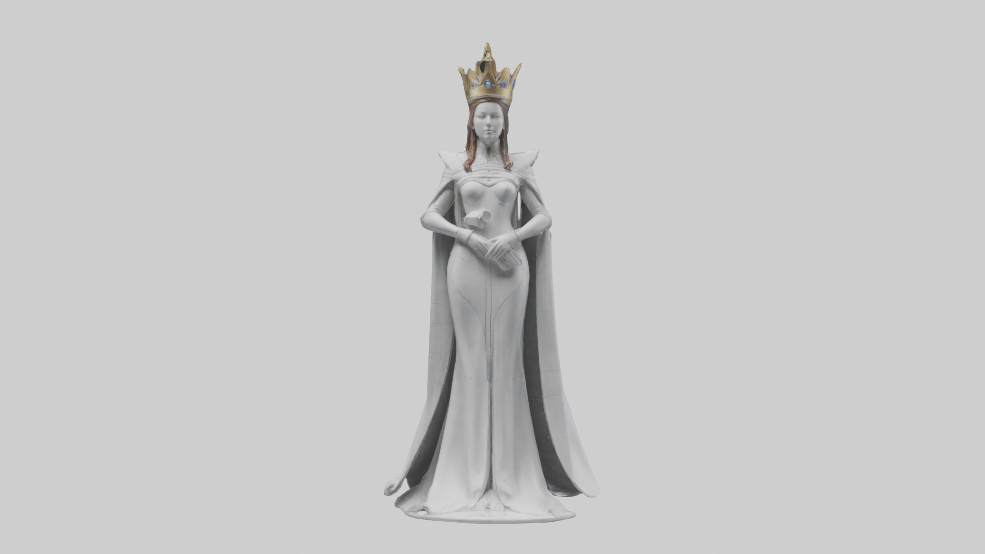 Future Queen statue model 3D model_9