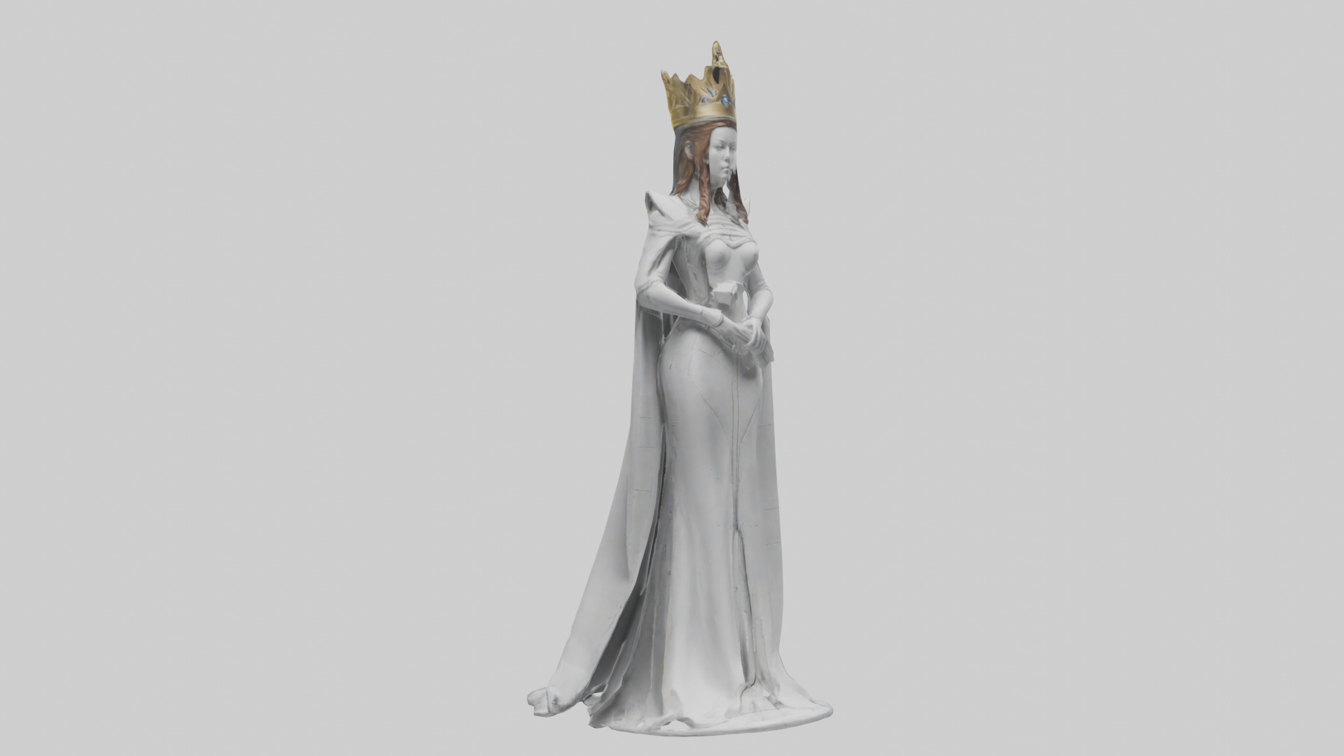 Future Queen statue model 3D model_7