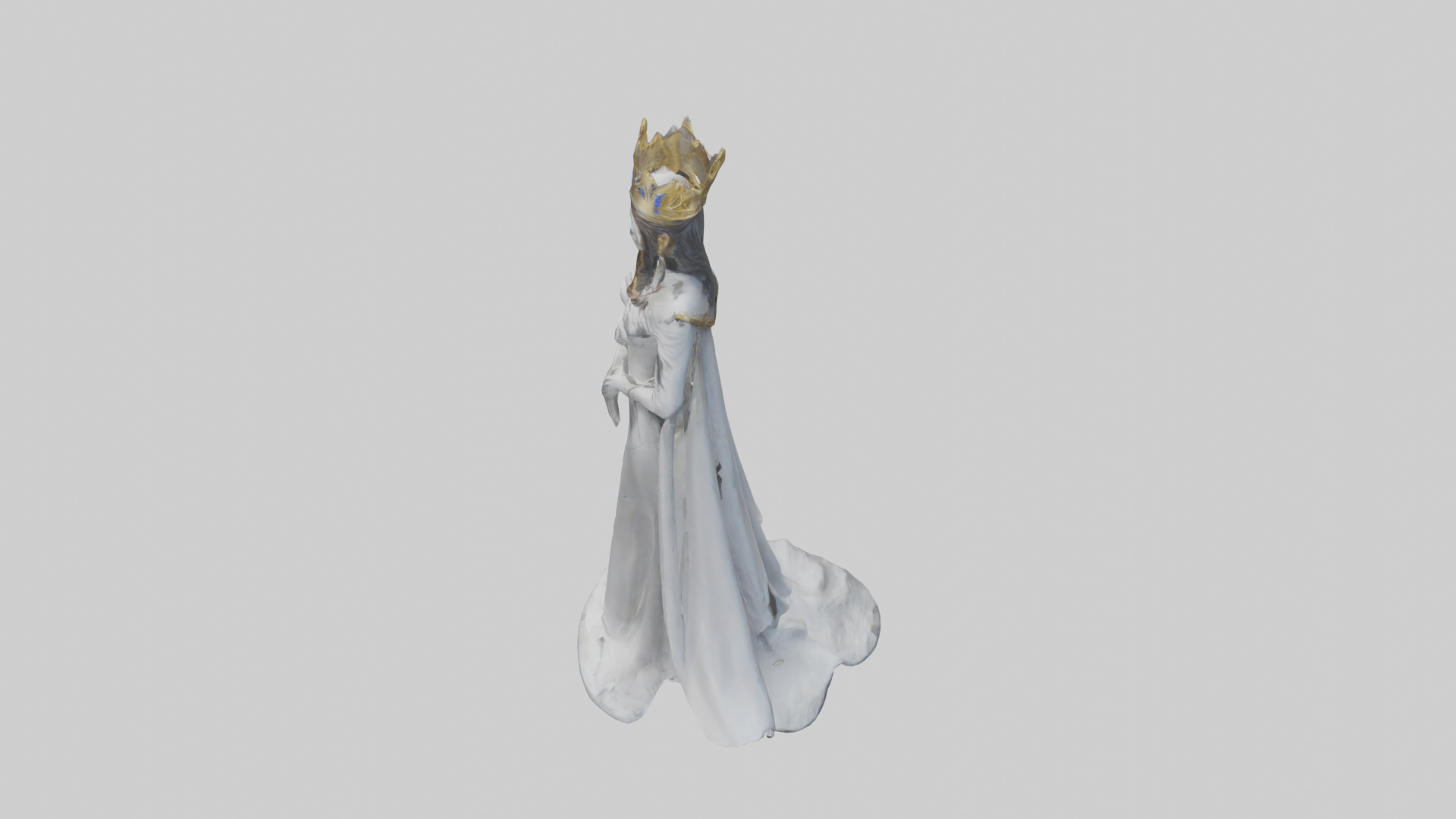 Future Queen statue model 3D model_17