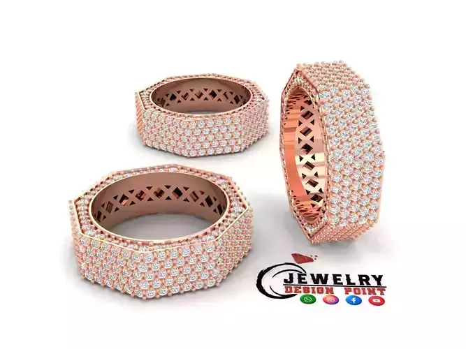 Custom Diamond Ring - Eternity Octagon Diamond Setting Ring 