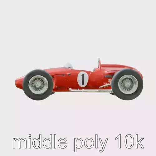 Vintage Racing Car Matte Red Model Low-poly 3D model
