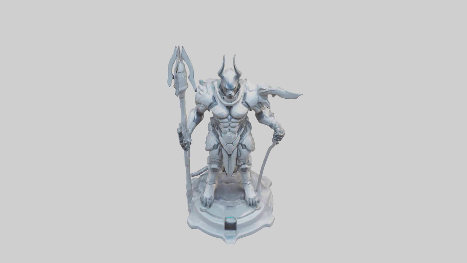 Futuristic Beastmaster statue model 3D model_16