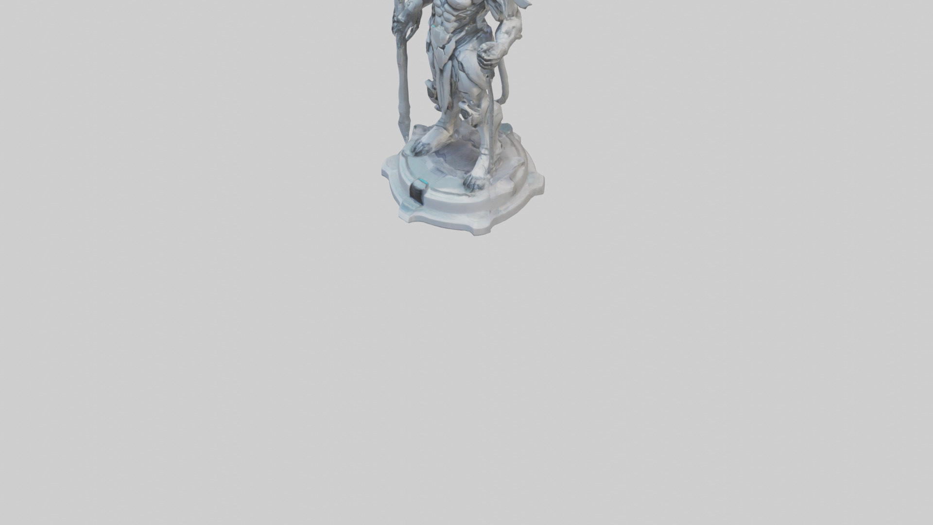 Futuristic Beastmaster statue model 3D model_5