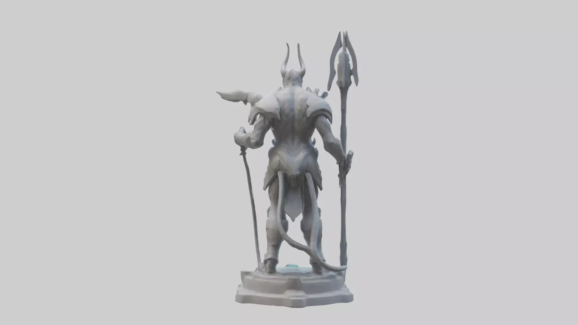 Futuristic Beastmaster statue model 3D model_0