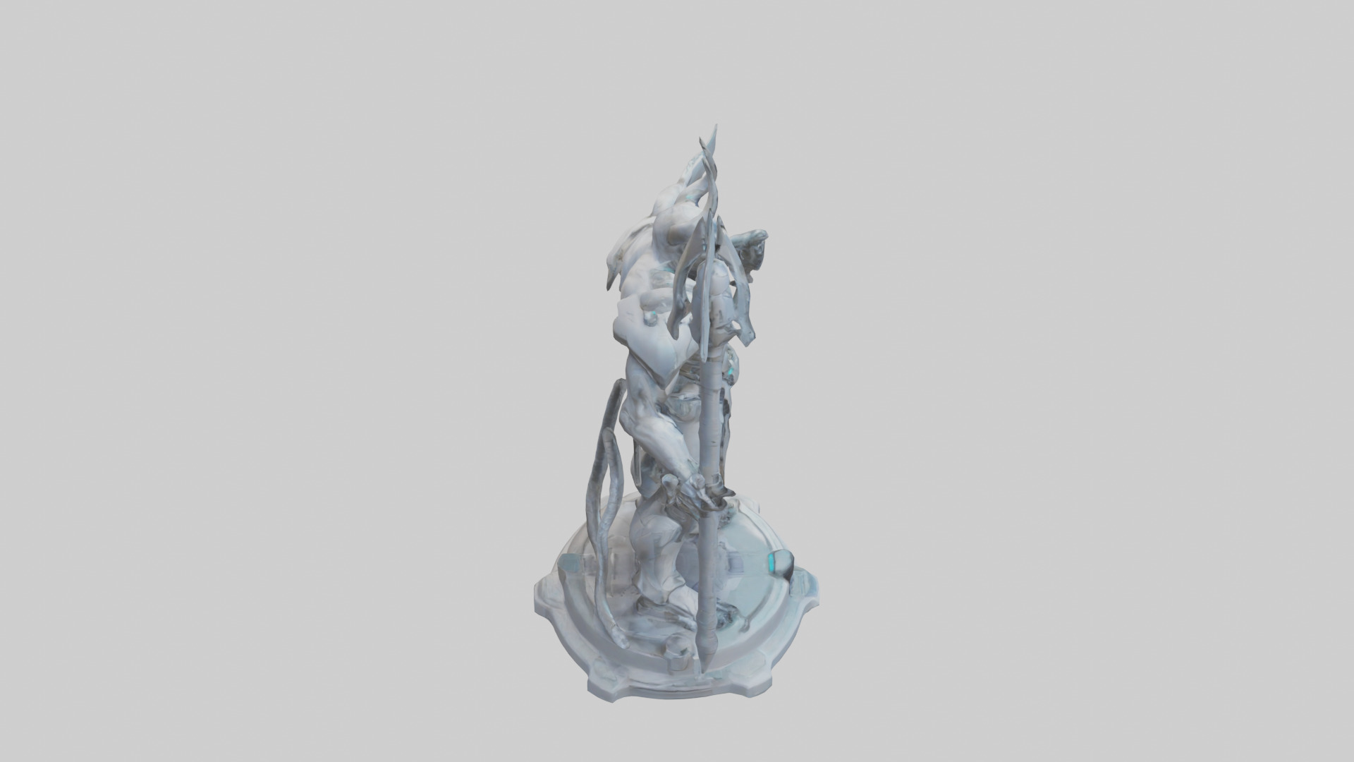 Futuristic Beastmaster statue model 3D model_18