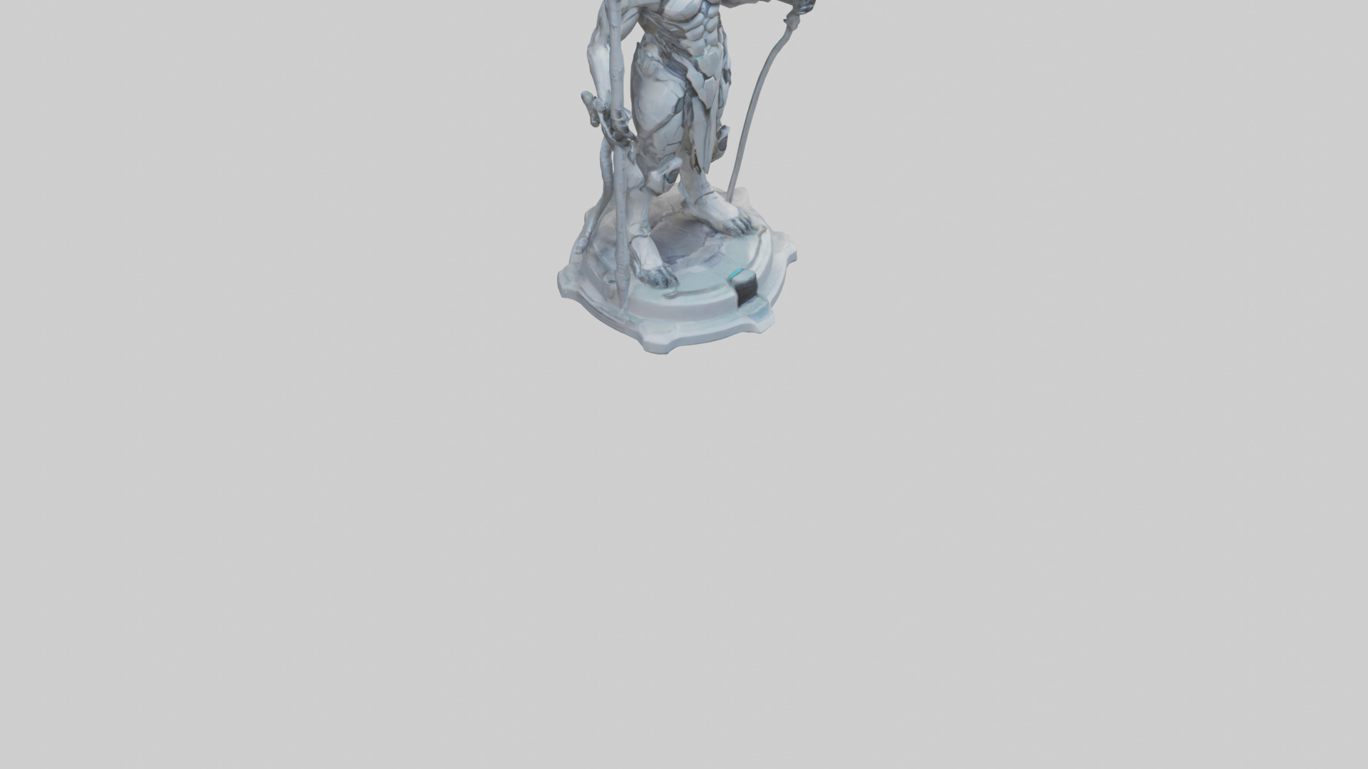 Futuristic Beastmaster statue model 3D model_6