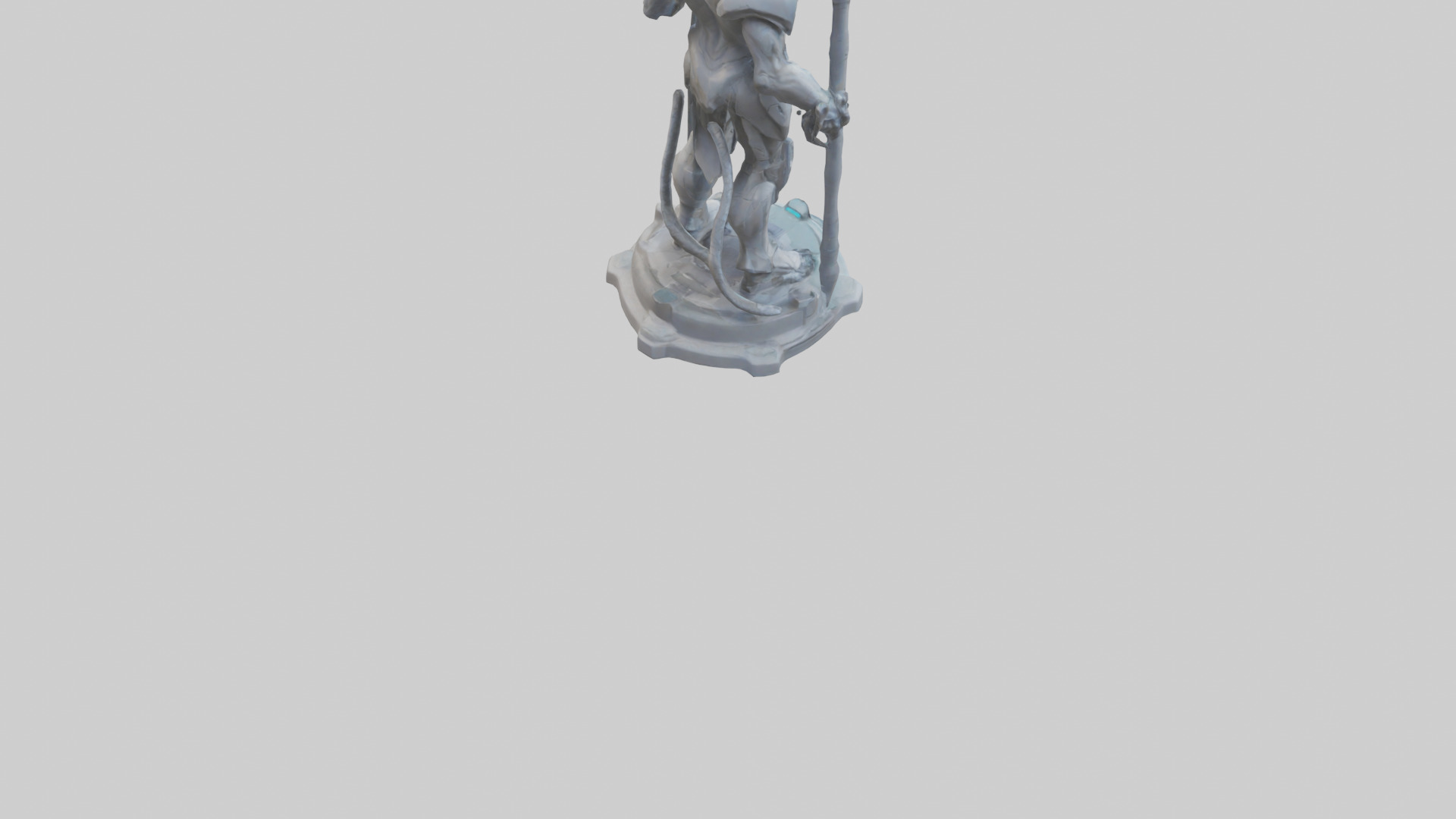 Futuristic Beastmaster statue model 3D model_4