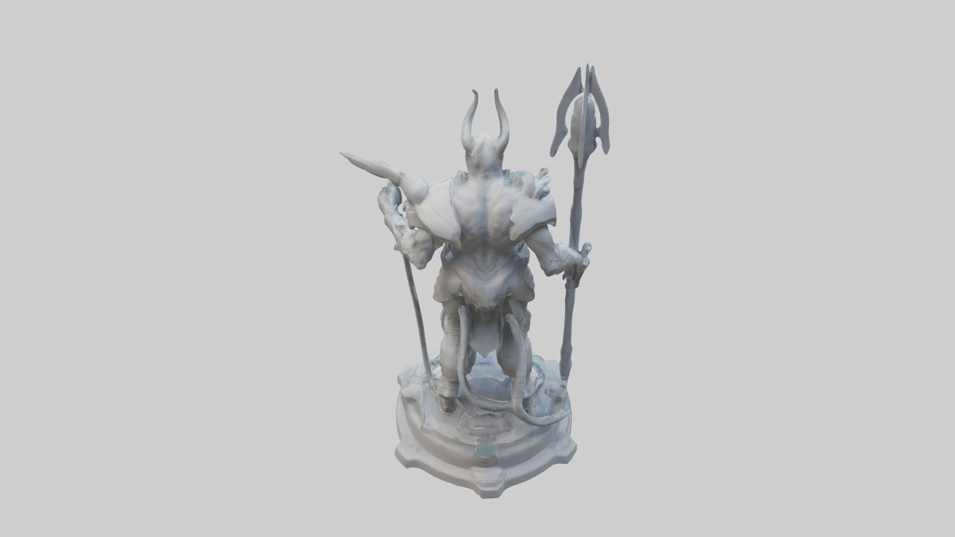 Futuristic Beastmaster statue model 3D model_15