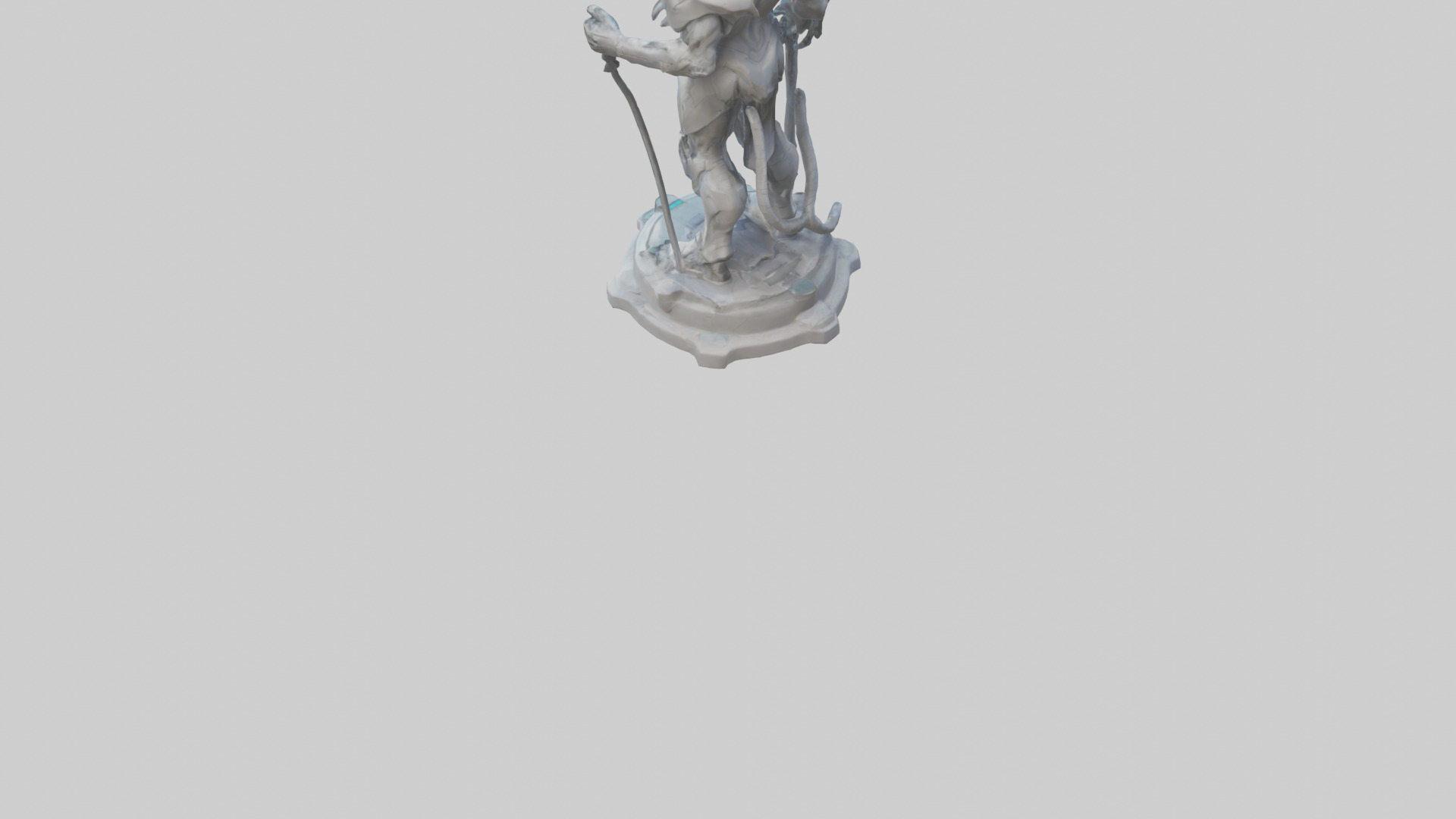 Futuristic Beastmaster statue model 3D model_3