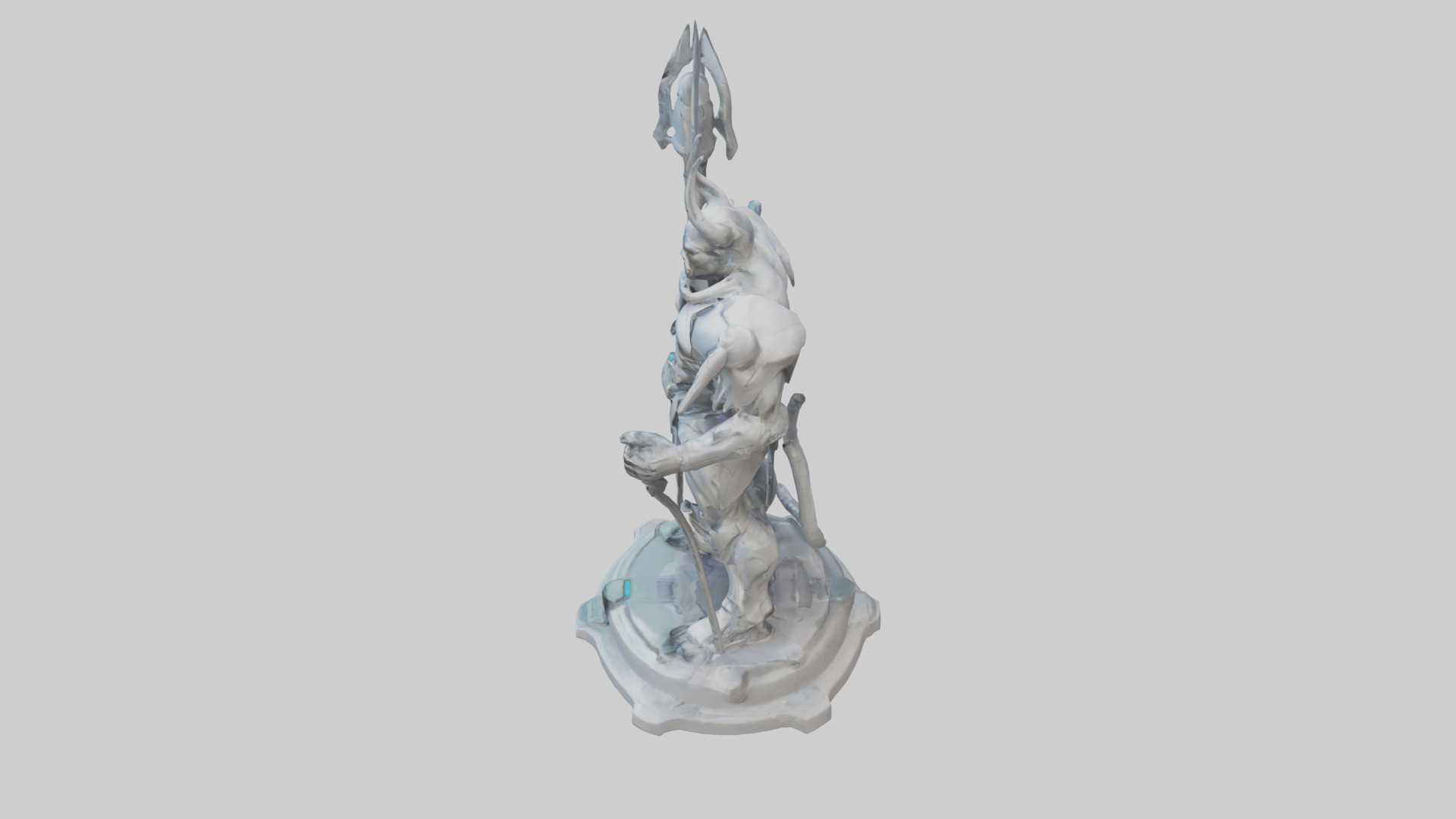 Futuristic Beastmaster statue model 3D model_17