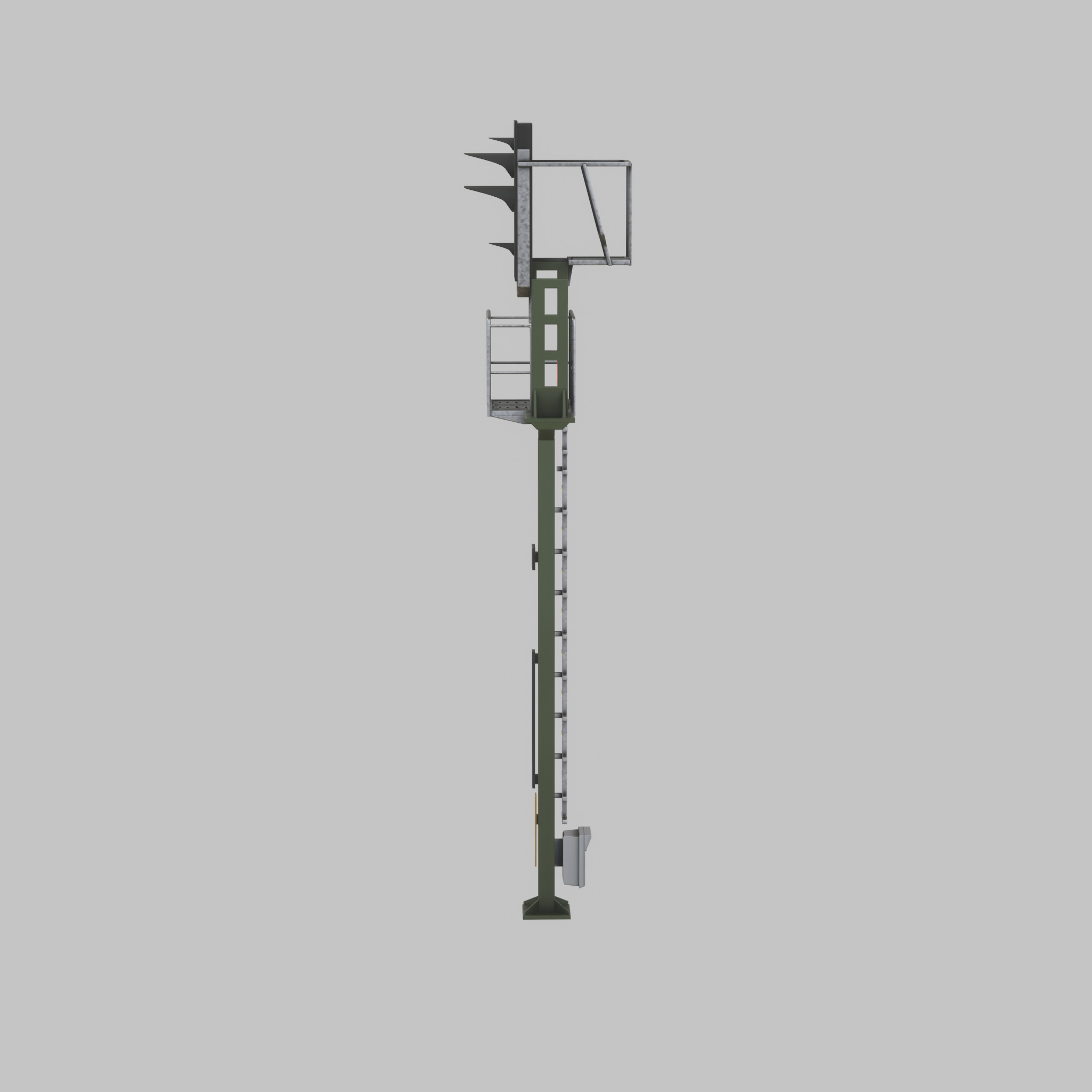 KS Railway Signal Post 7000mm Version-7 Low-poly 3D model_22