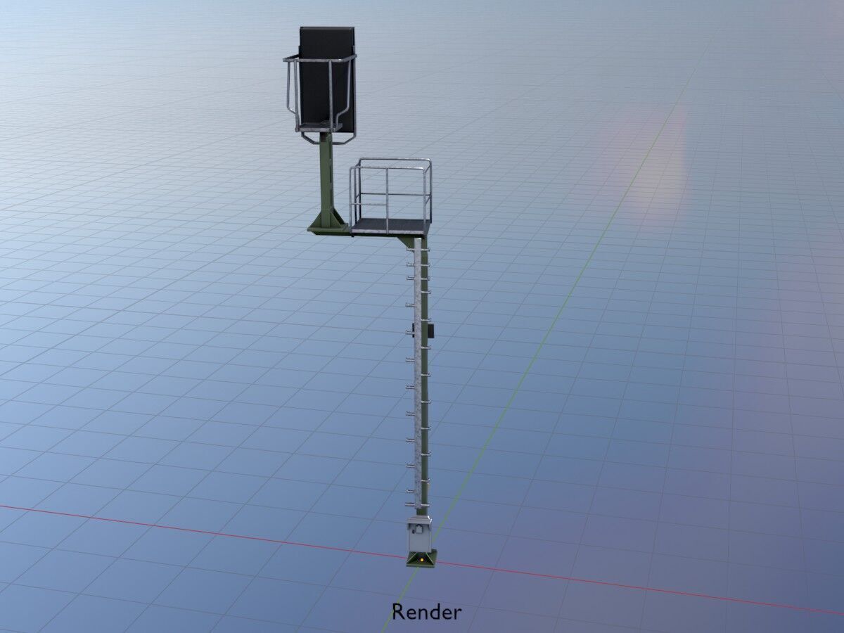 KS Railway Signal Post 7000mm Version-7 Low-poly 3D model_19