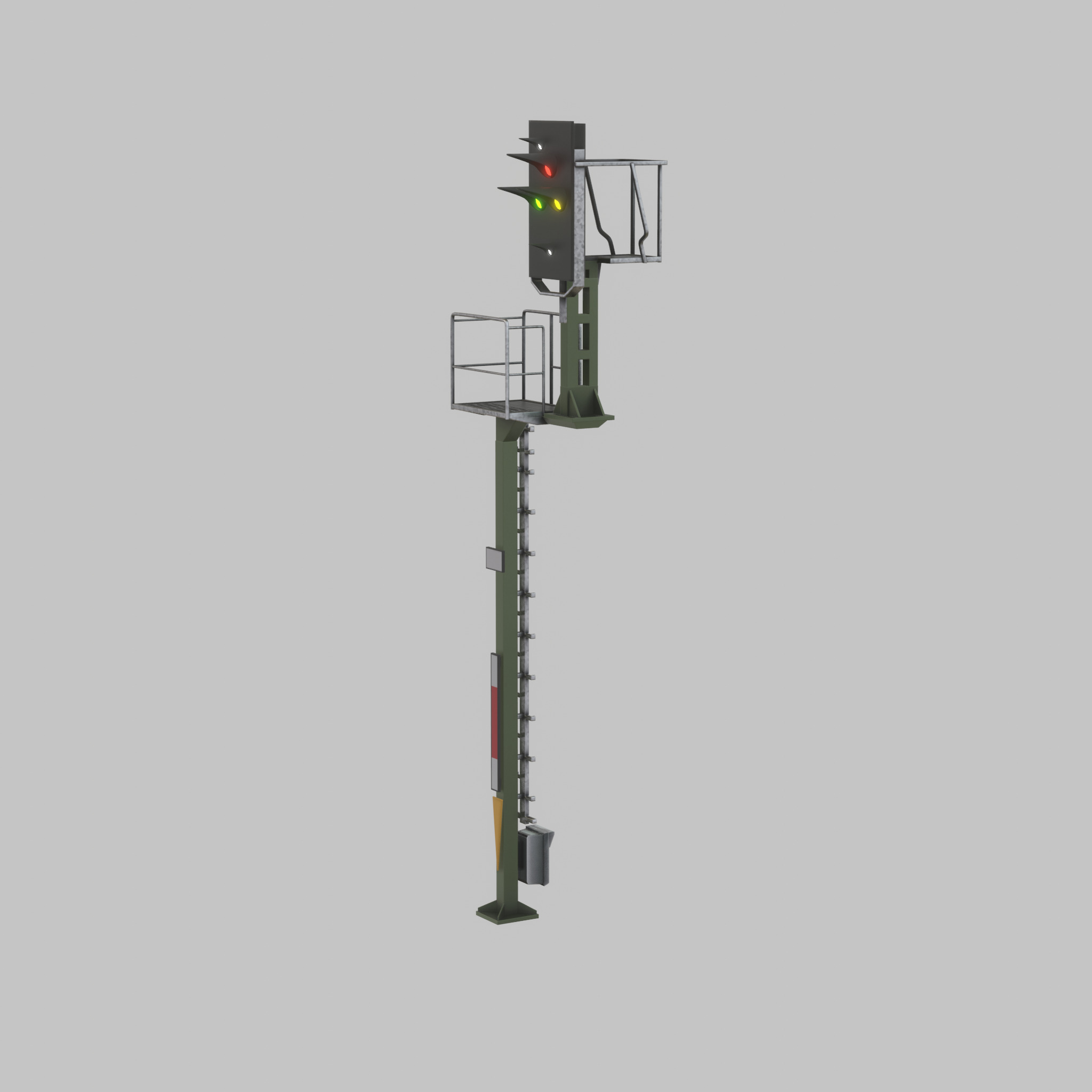 KS Railway Signal Post 7000mm Version-7 Low-poly 3D model_54