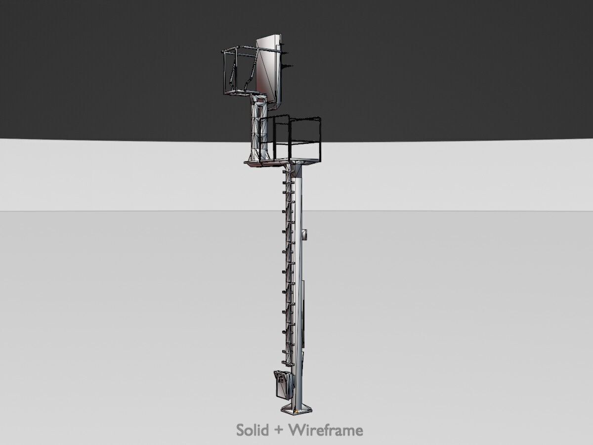 KS Railway Signal Post 7000mm Version-7 Low-poly 3D model_11