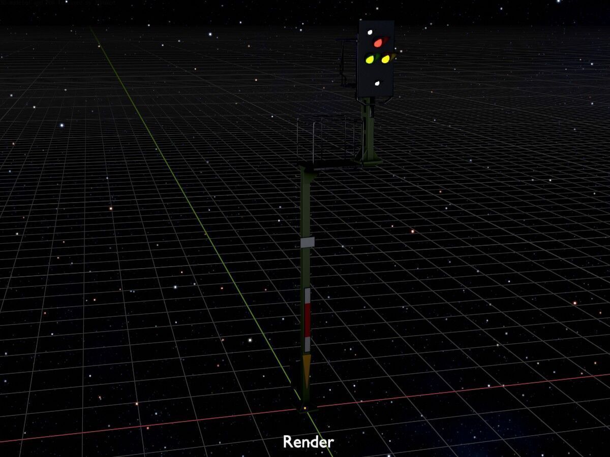 KS Railway Signal Post 7000mm Version-7 Low-poly 3D model_17