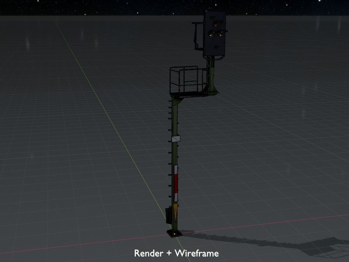 KS Railway Signal Post 7000mm Version-7 Low-poly 3D model_8