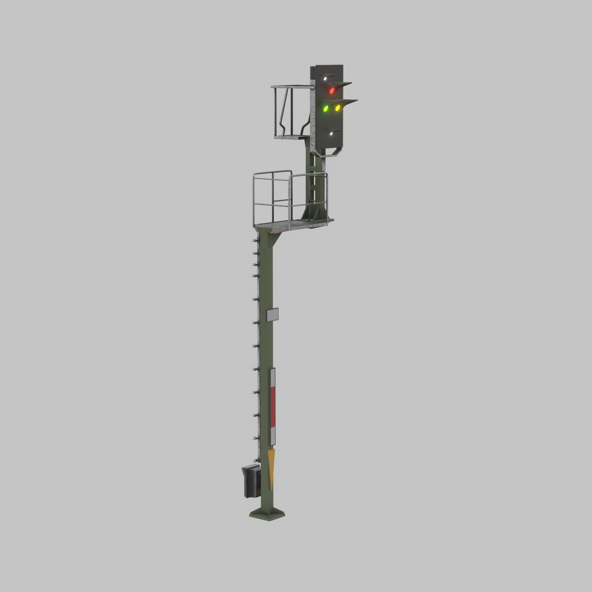 KS Railway Signal Post 7000mm Version-7 Low-poly 3D model_46