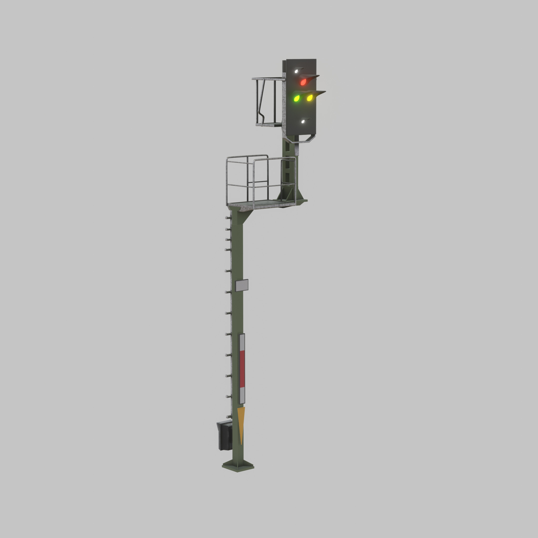 KS Railway Signal Post 7000mm Version-7 Low-poly 3D model_47