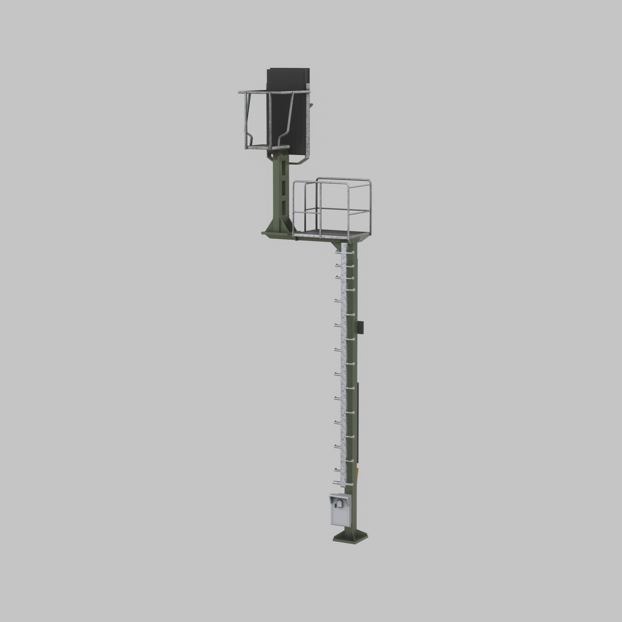 KS Railway Signal Post 7000mm Version-7 Low-poly 3D model_35