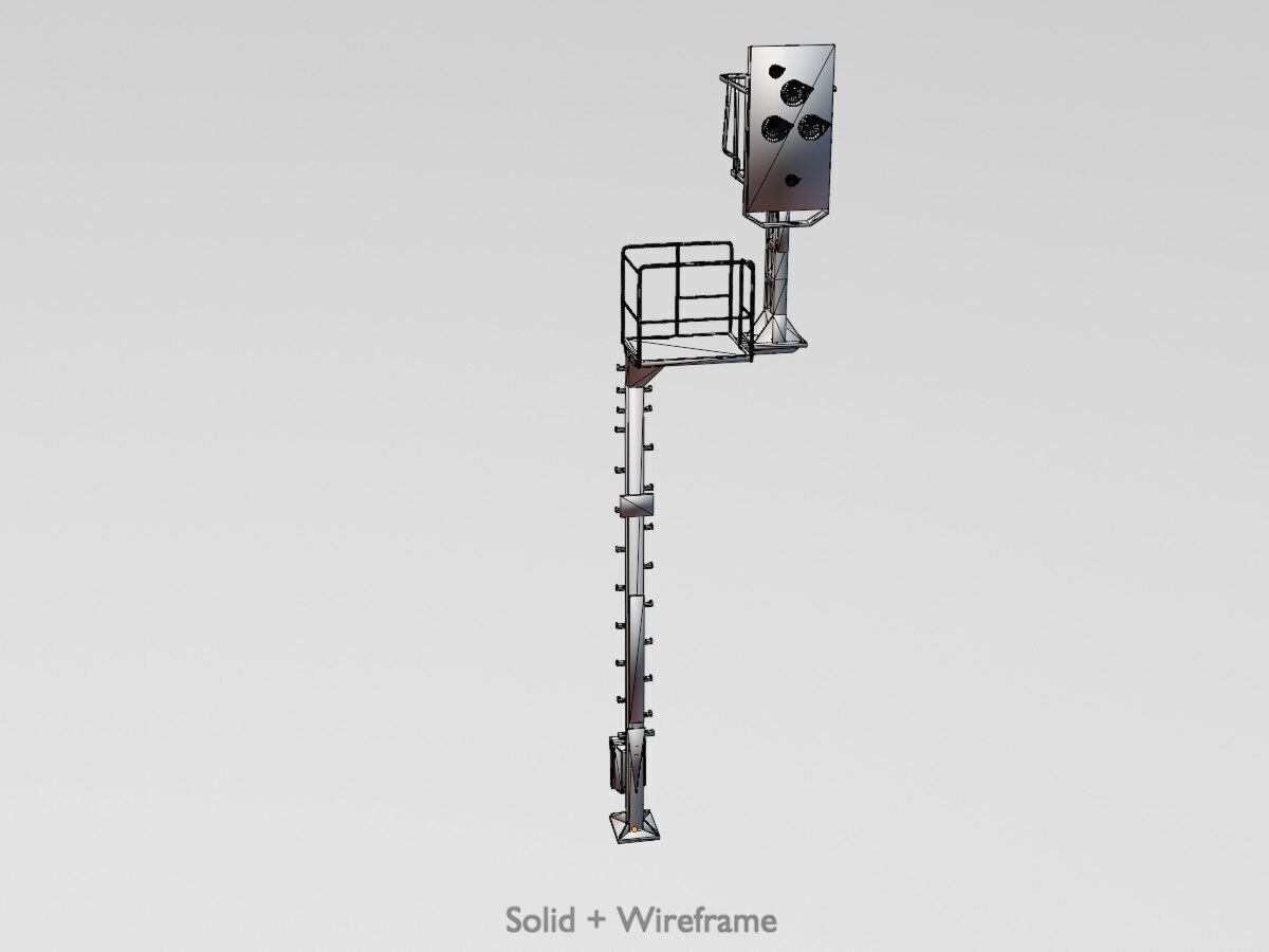 KS Railway Signal Post 7000mm Version-7 Low-poly 3D model_12