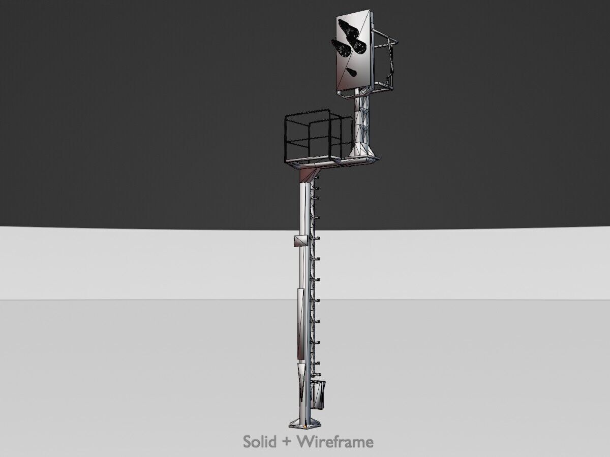 KS Railway Signal Post 7000mm Version-7 Low-poly 3D model_9