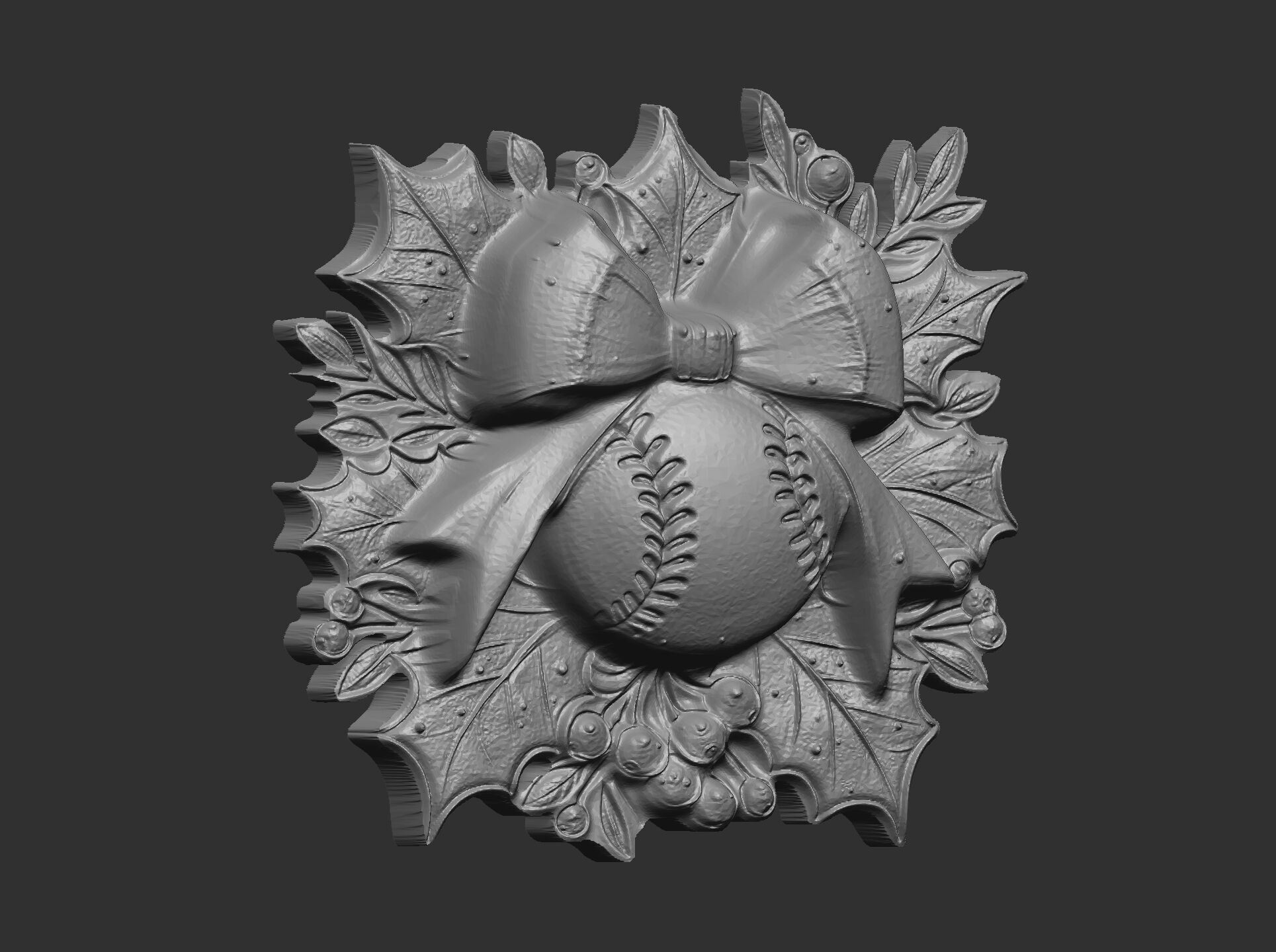 christmas base ball decor  3D print model_17